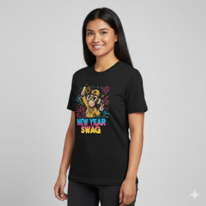 New Year Swag – Funky Party Graphic T-Shirt