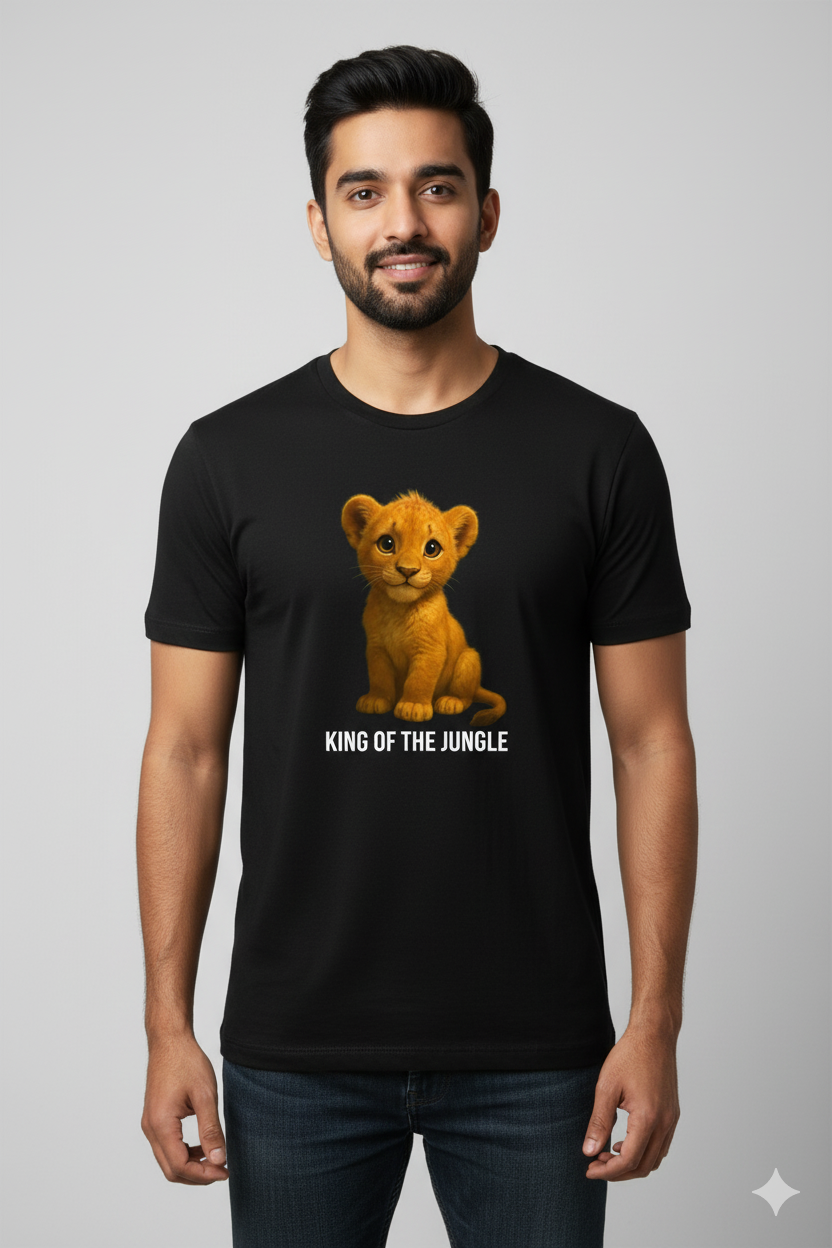 🦁 Cute Baby Lion Printed T-Shirt – Adorable & Trendy Unisex Tee